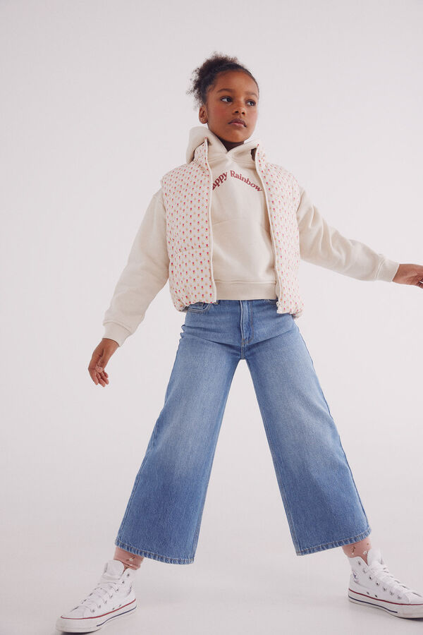 Springfield Kids Colete acolchoado estampado de menina branco