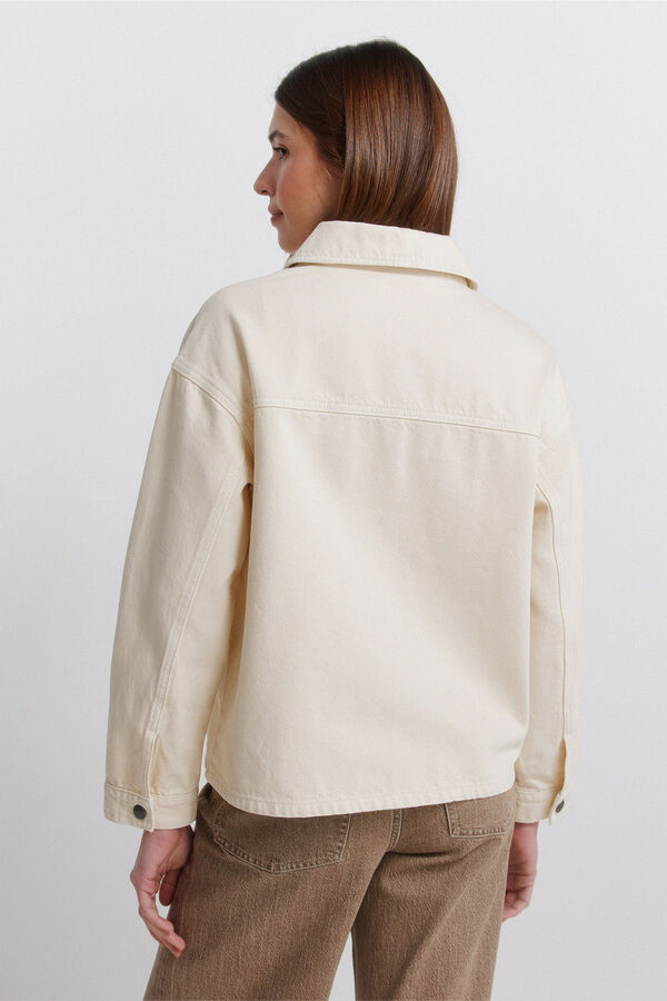 Springfield Casaco oversized em denim castanho