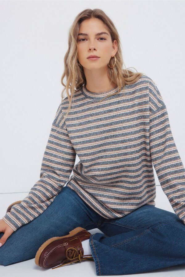 Springfield Camisola chenille dupla risca cru