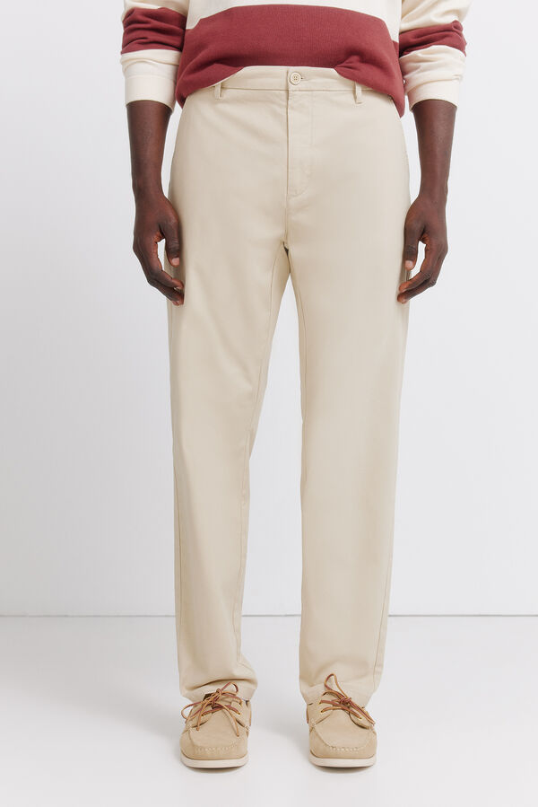 Springfield Cal&ccedil;as chino estrutura comfort slim fit bege