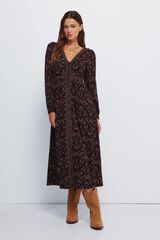Springfield Vestido midi com bordas preto