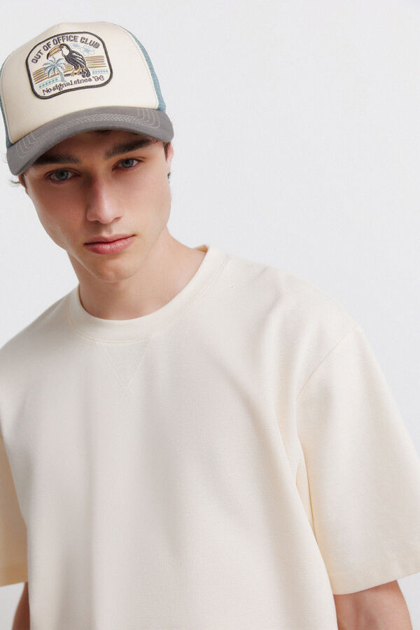 Springfield T-shirt em tecido waffle branco