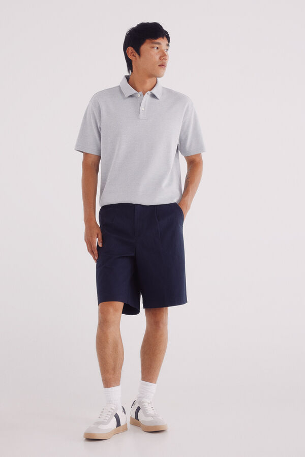 Springfield Polo estructura micro rayas azul