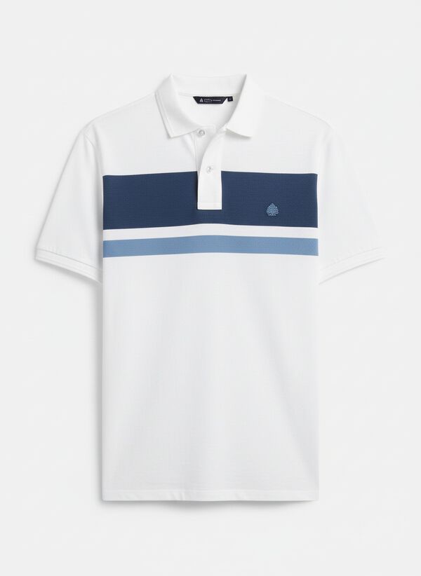 Springfield Polo de piqu&eacute; riscas estampadas regular fit azul