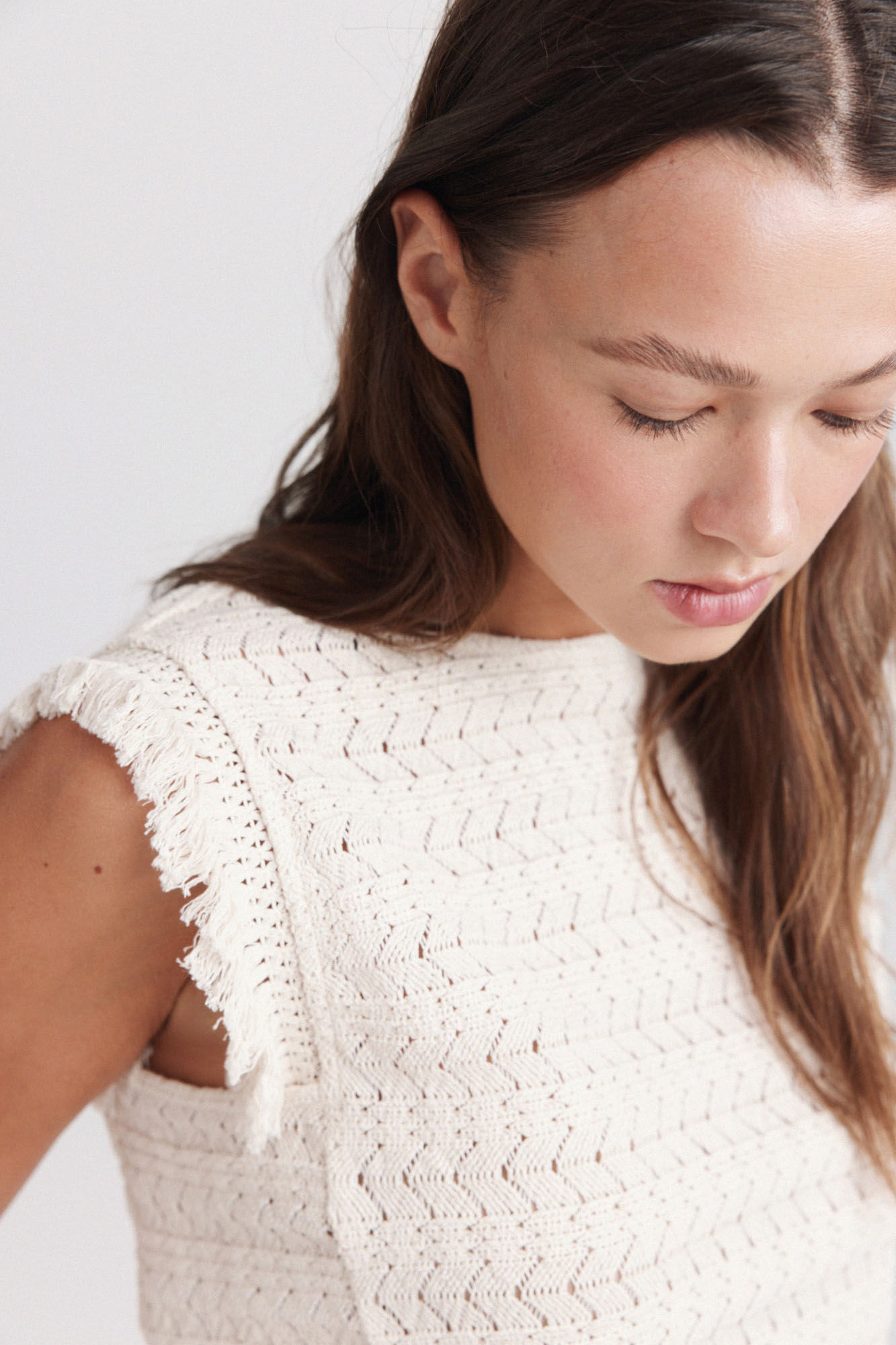 Springfield Top crochet com franjas