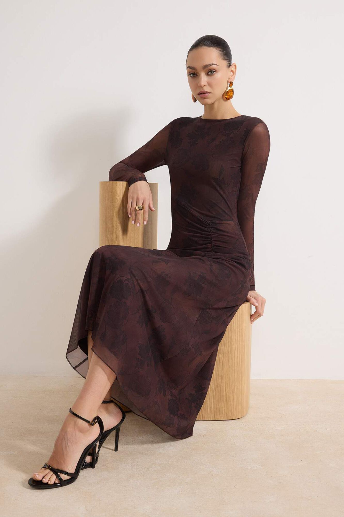 Trendyol Vestido comprido estampado