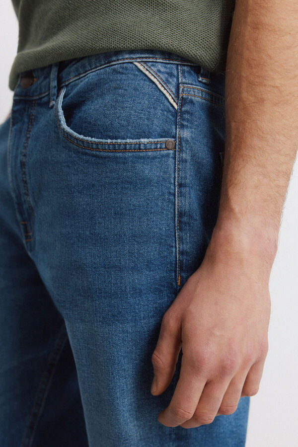 Springfield Jeans lavagem m&eacute;dia slim fit azul