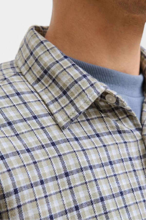Jack & Jones Camisa de flanela xadrez azul