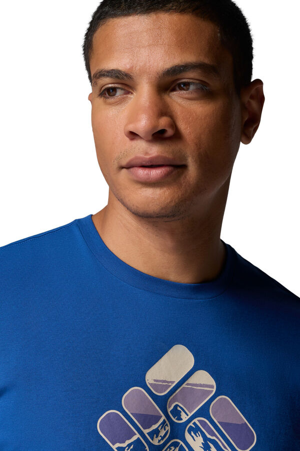 Columbia T-shirt com estampado de esta&ccedil;&atilde;o azul