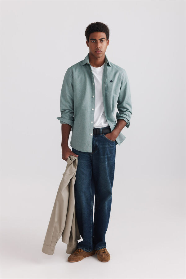 Springfield Camisa oxford verde