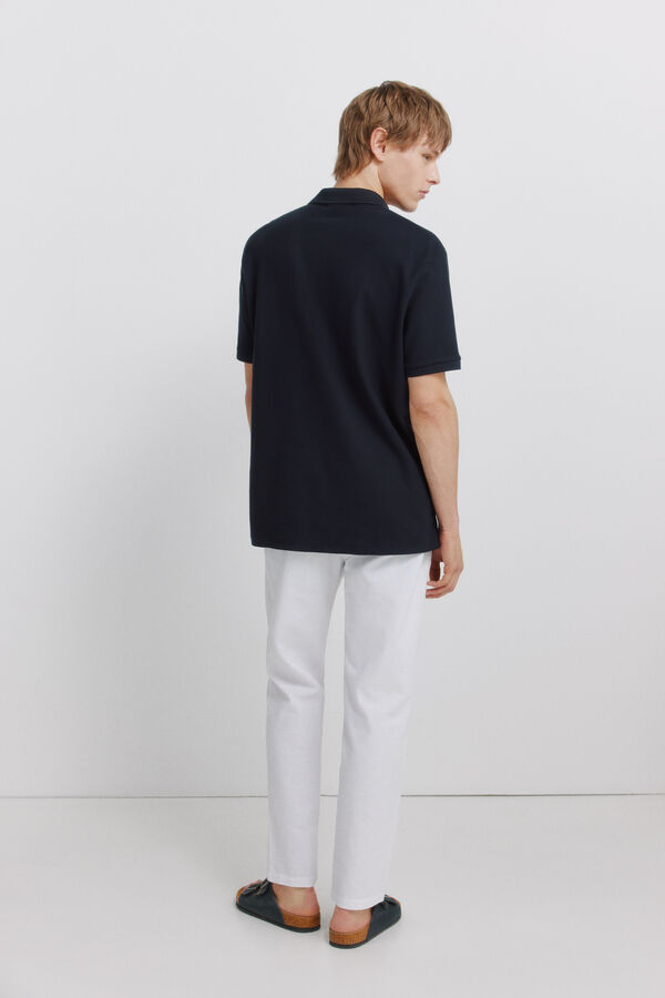 Springfield Cal&ccedil;as chino em linho comfort fit branco