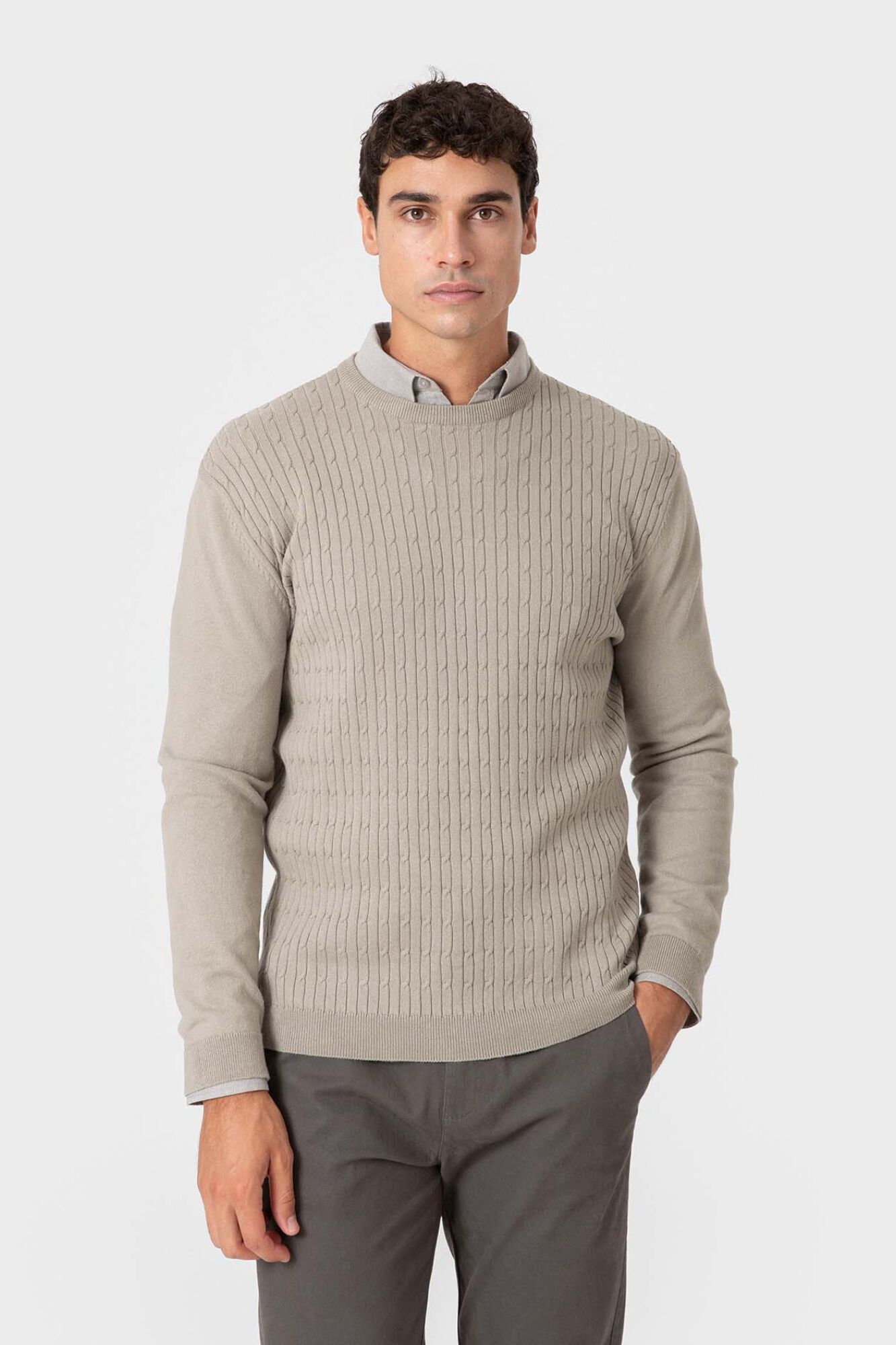 Celopman Camisola de malha com gola caixa