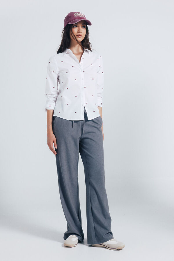 Springfield Camisa com detalhes bordados branco