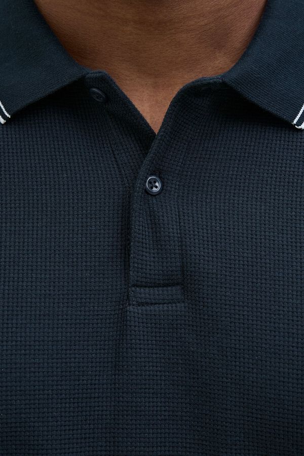 Jack & Jones PLUS Polo b&aacute;sico manga curta azul