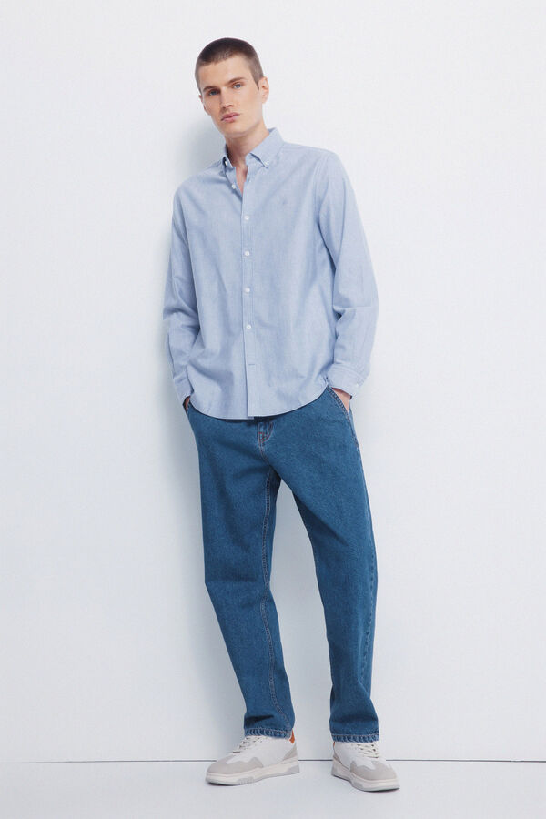 Springfield Camisa Tencel Oxford azul