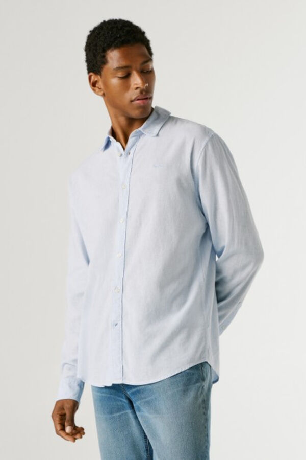 Pepe Jeans Camisa de manga comprida com logo azul