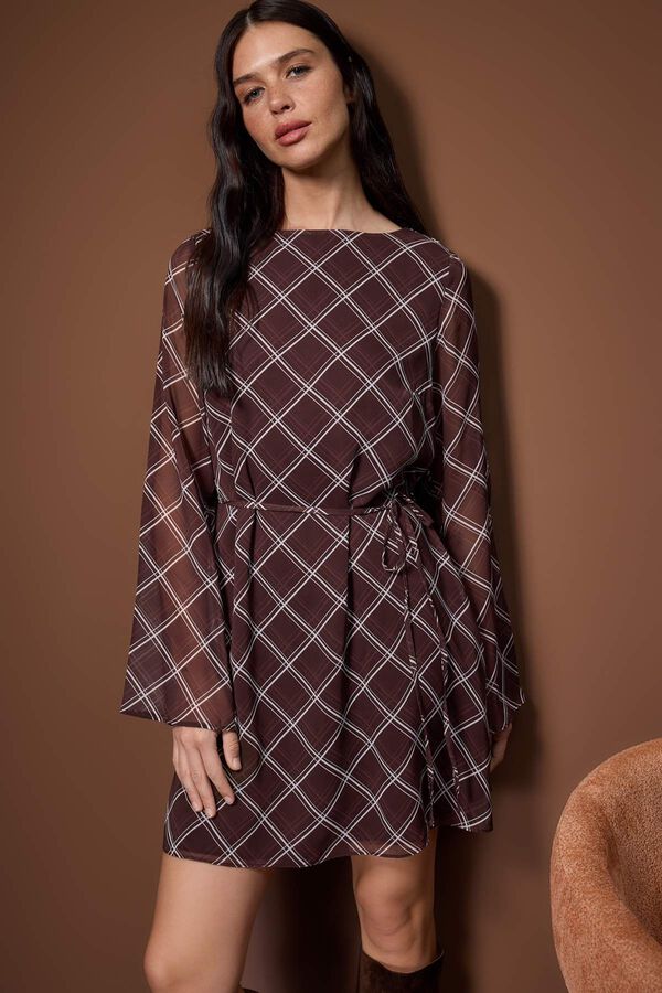 Trendyol Vestido mini cord&oacute;n tostado