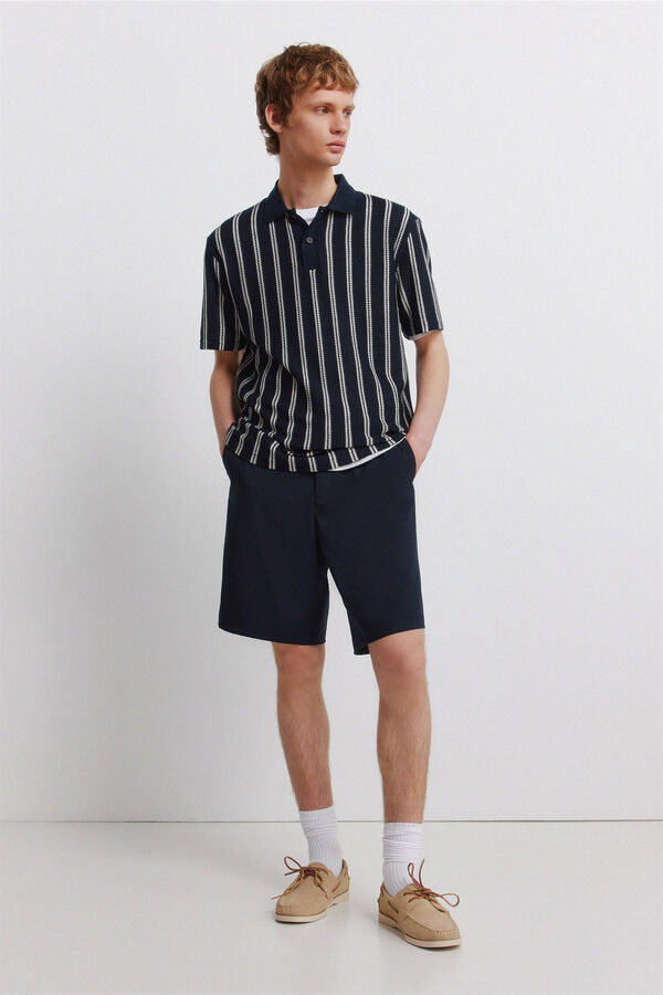 Springfield Polo em estrutura de riscas regular fit azul