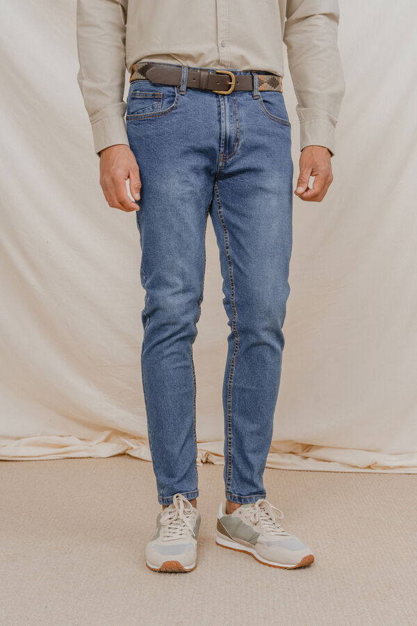 Celopman Denim skinny b&aacute;sico azul