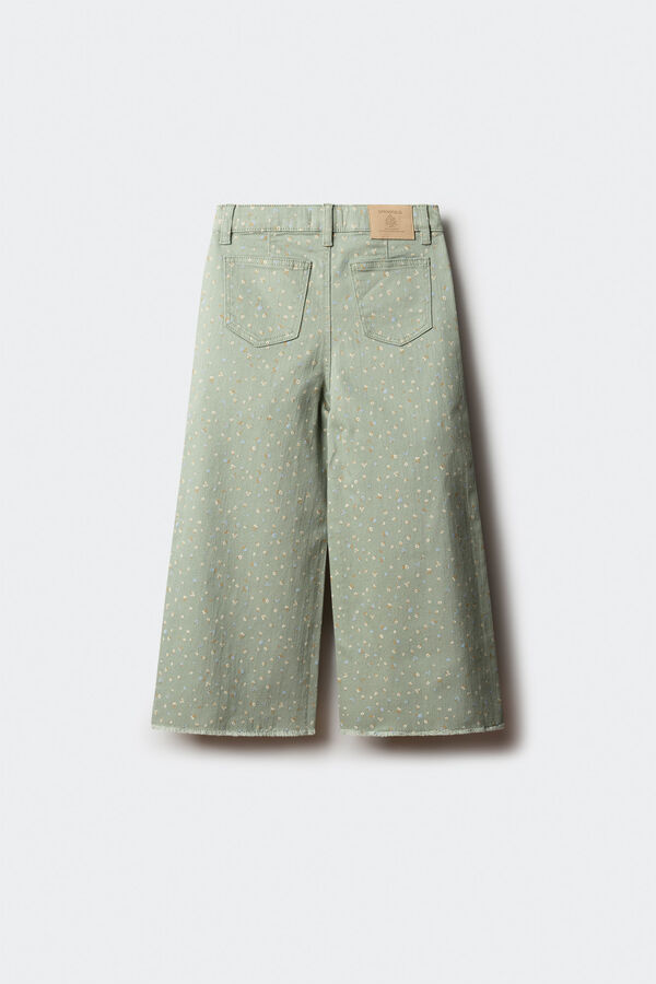 Springfield Kids Calça culotte floral para menina verde