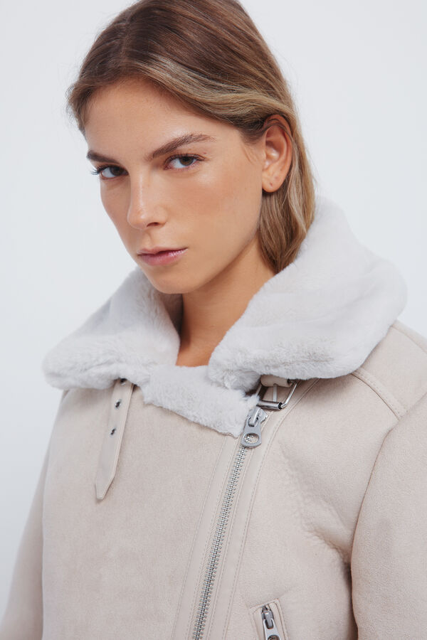 Springfield Jaqueta motard dupla face castanho