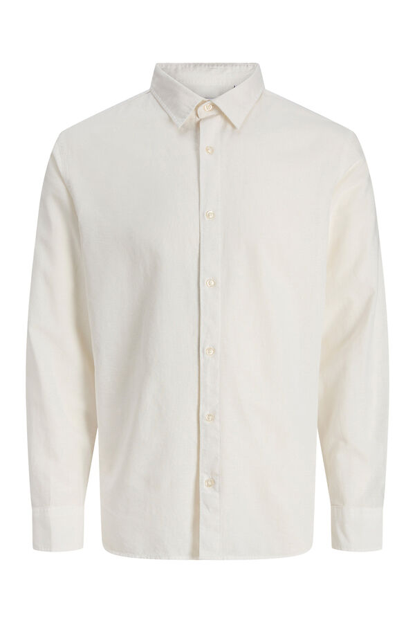 Jack & Jones Camisa manga comprida em linho fino branco