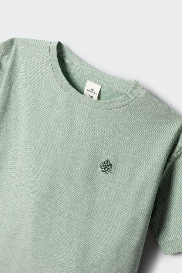 Springfield Kids T-shirt de manga curta com microrriscas para menino verde