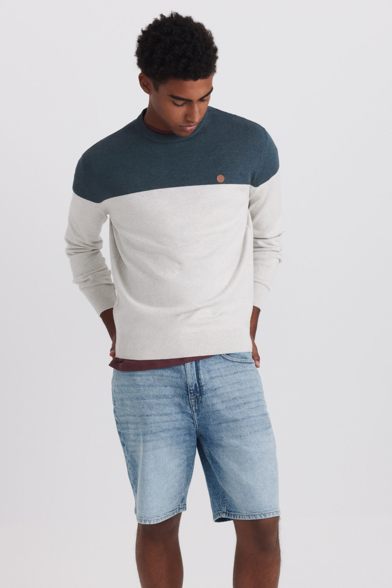 Springfield Camisola b&aacute;sica em blocos de cor