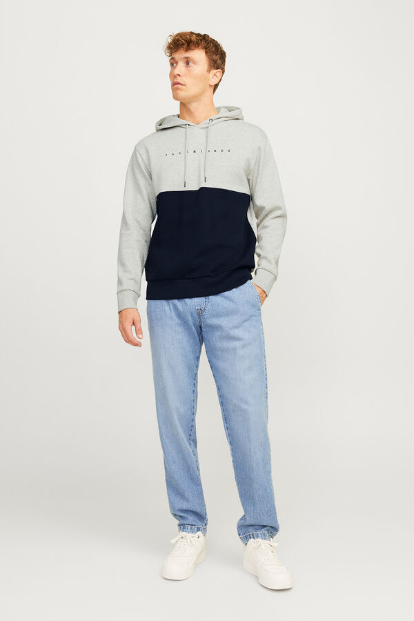 Jack & Jones Sudadera relaxed fit colorblock blanco