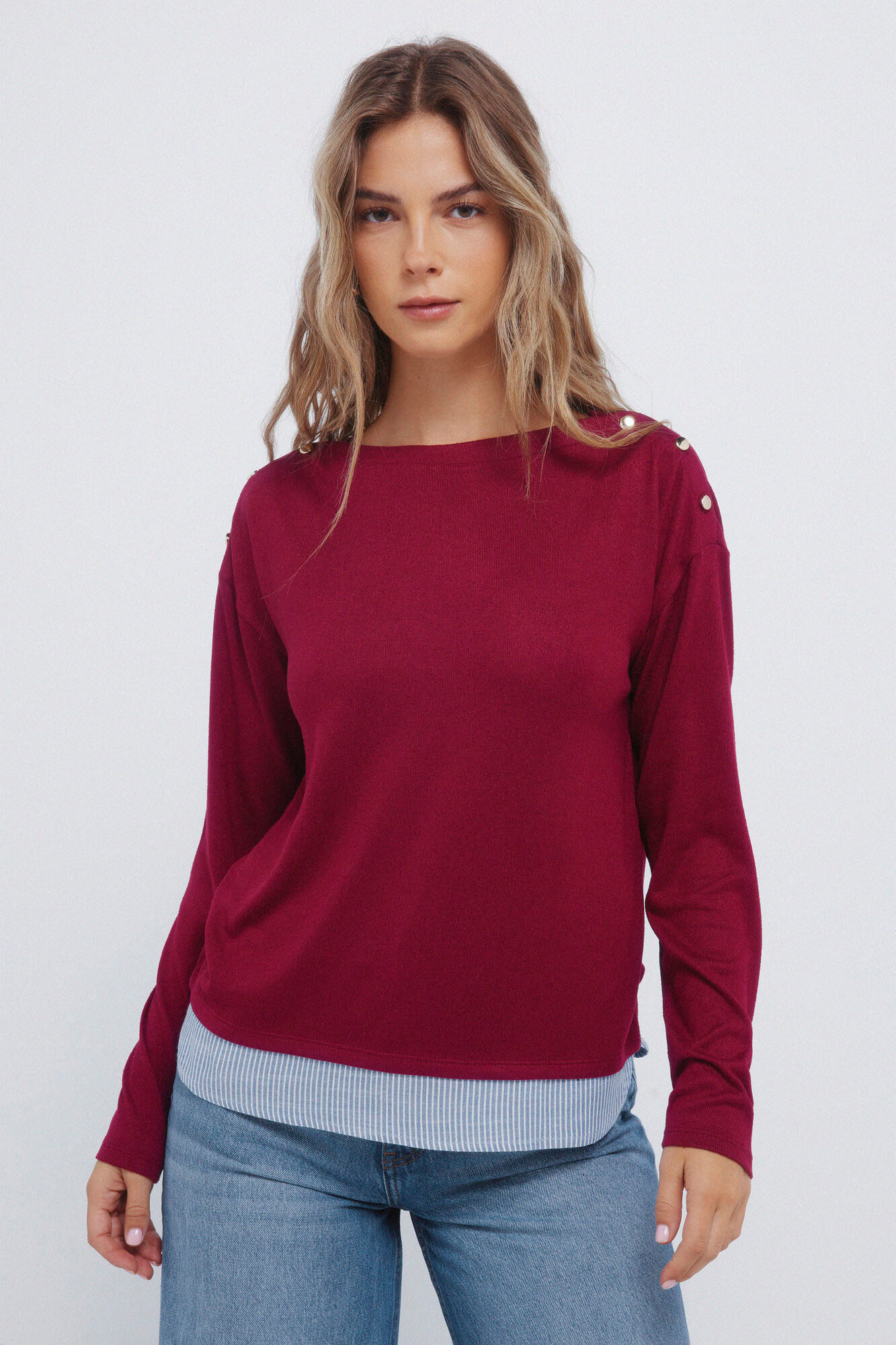 Springfield Camiseta combinada hombro botones