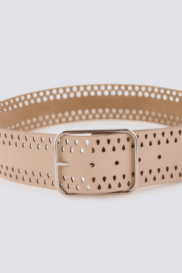 Springfield Cinto largo em camur&ccedil;a camel