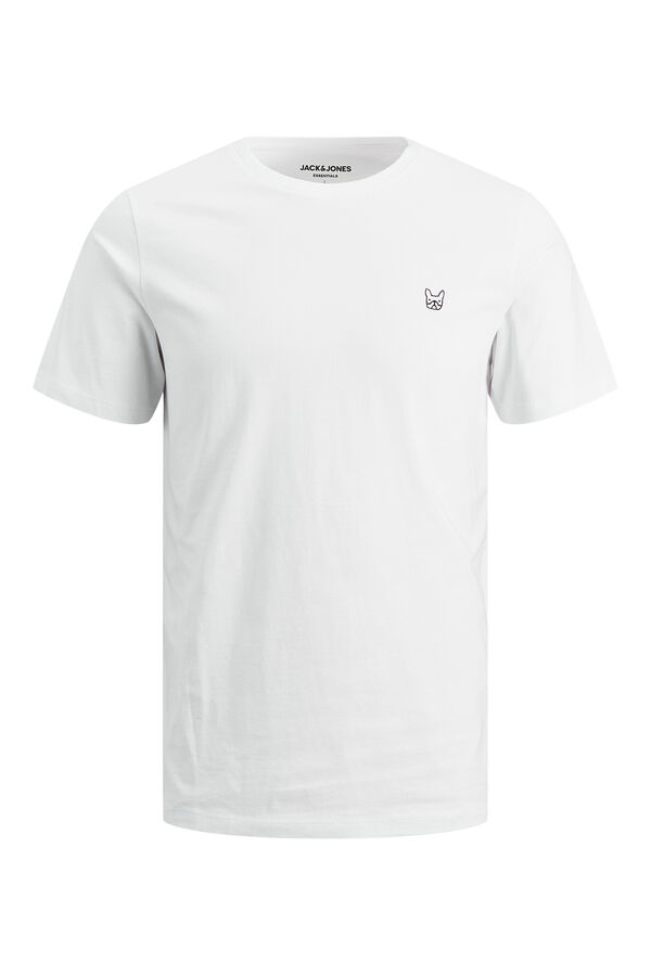 Jack & Jones T-shirt slim bordada branco