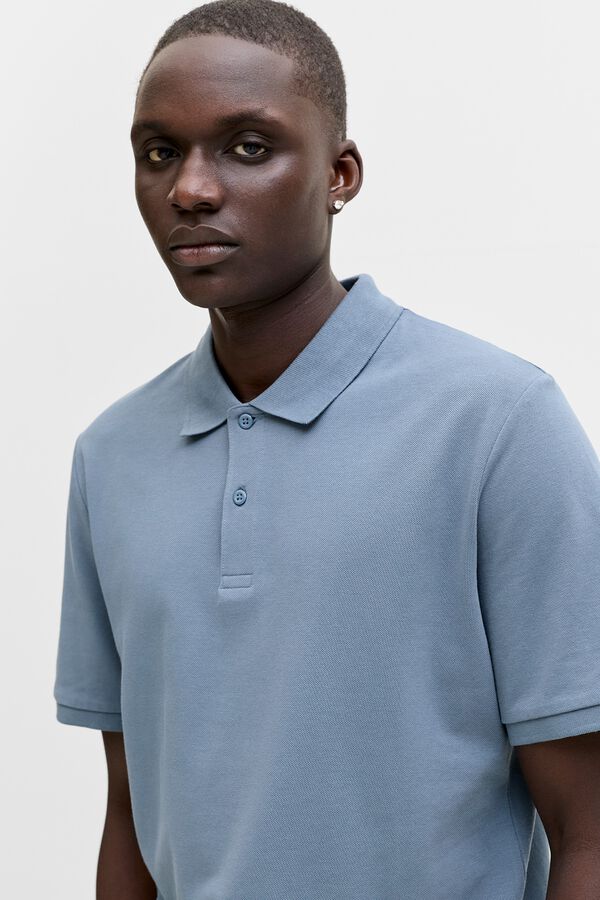 Jack & Jones Polo regular fit em malha cinzento