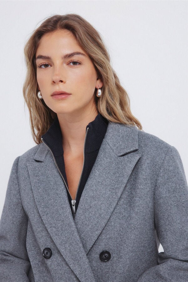 Springfield Sobretudo longo trespassado cinzento