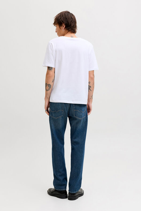 Jack & Jones Jeans relaxed cintura alta em algod&atilde;o azul