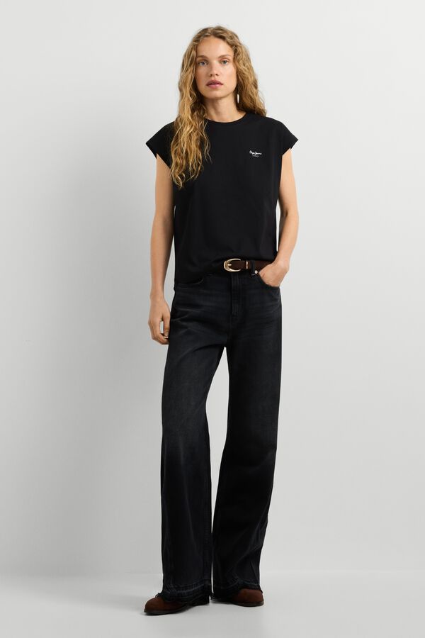 Pepe Jeans T-shirt slim manga curta preto