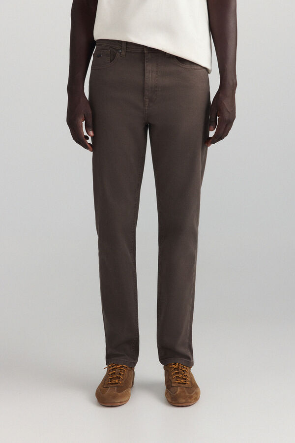 Springfield Cal&ccedil;a 5 bolsos slim lavagem desbotada cru