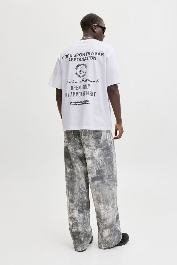 Jack & Jones T-shirt manga curta lavada branco