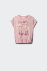Springfield Kids T-shirt de manga curta little thing para menina rosa
