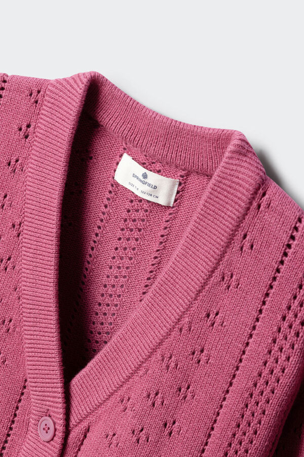 Springfield Kids Casaco de malha de menina rosa