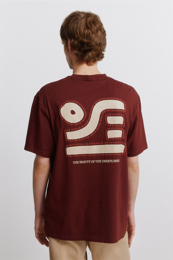 Springfield T-shirt bordado &eacute;tnico castanho