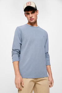 Springfield Camiseta manga larga melange doble azul medio