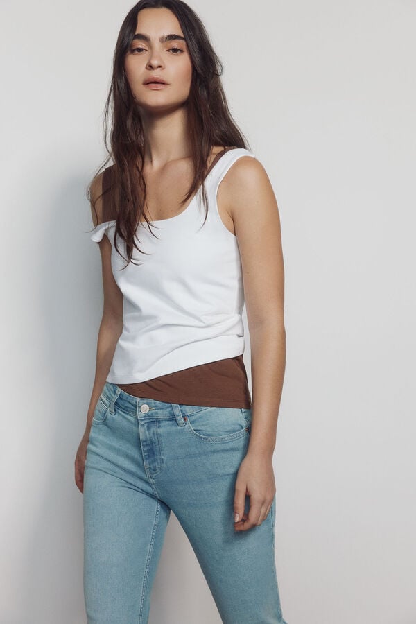 Springfield Mid-rise Low Flare jeans blue