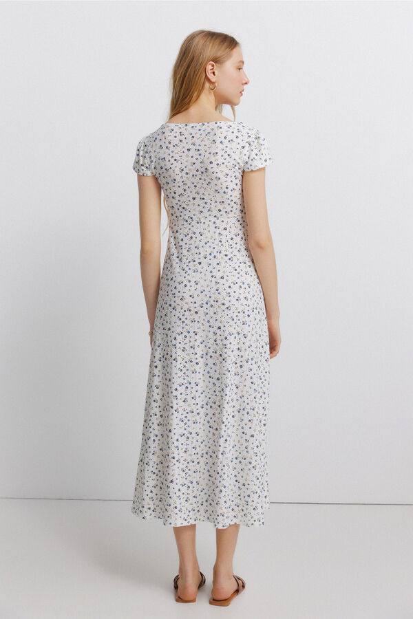 Springfield Vestido estampado de renda bege