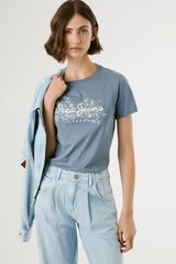 Pepe Jeans Camiseta Logo Floral Estampado azul