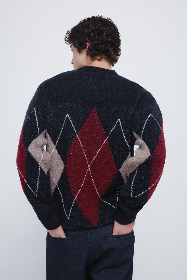 Springfield Camisola com padrão de diamantes estampado