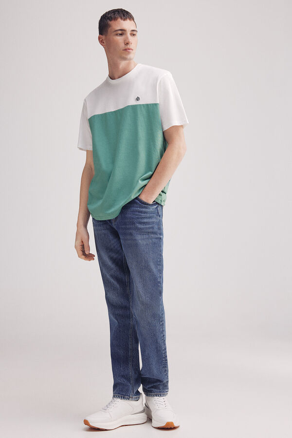 Springfield Colour block T-shirt green