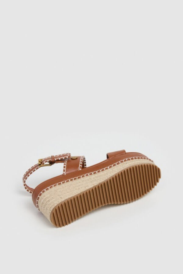 Pepe Jeans Sand&aacute;lias de cunha com fecho no tornozelo vison