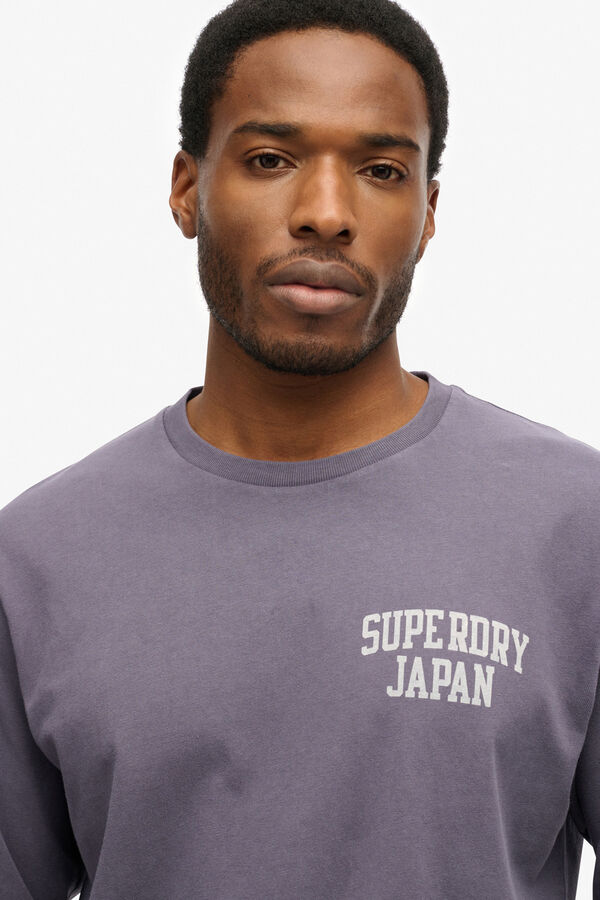 Superdry T-shirt decote redondo cinzento