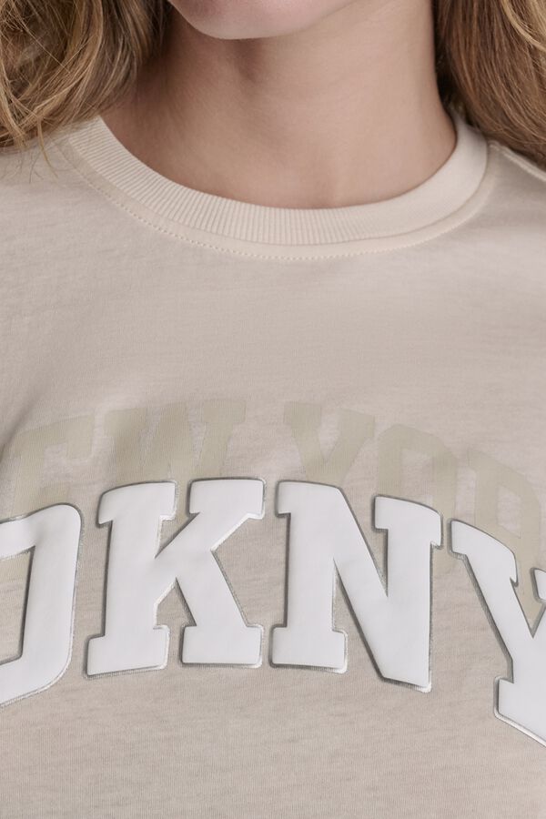 DKNY T-shirt de manga curta com logo bege